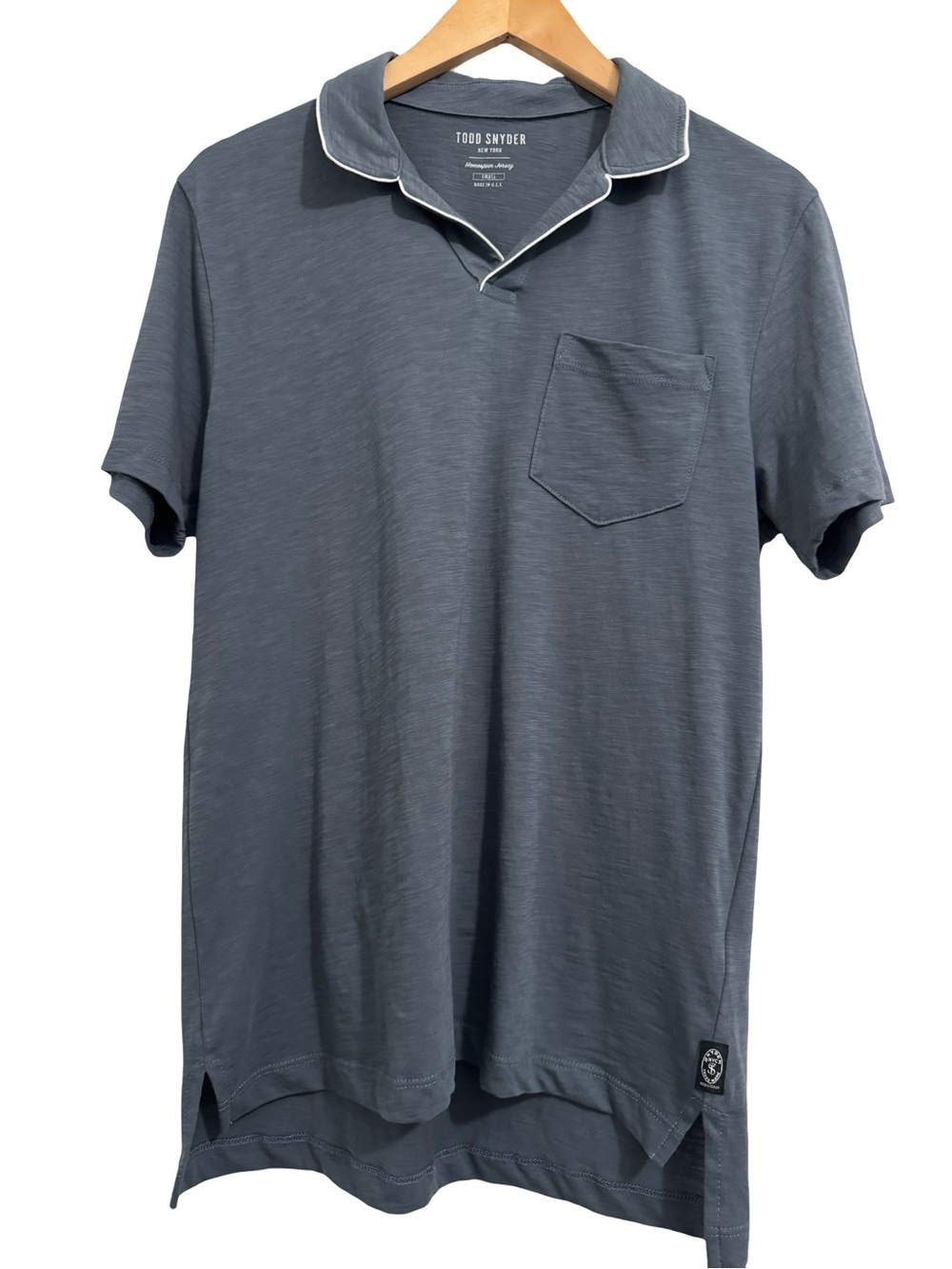Todd Snyder Tipped Montauk Polo Blue Small